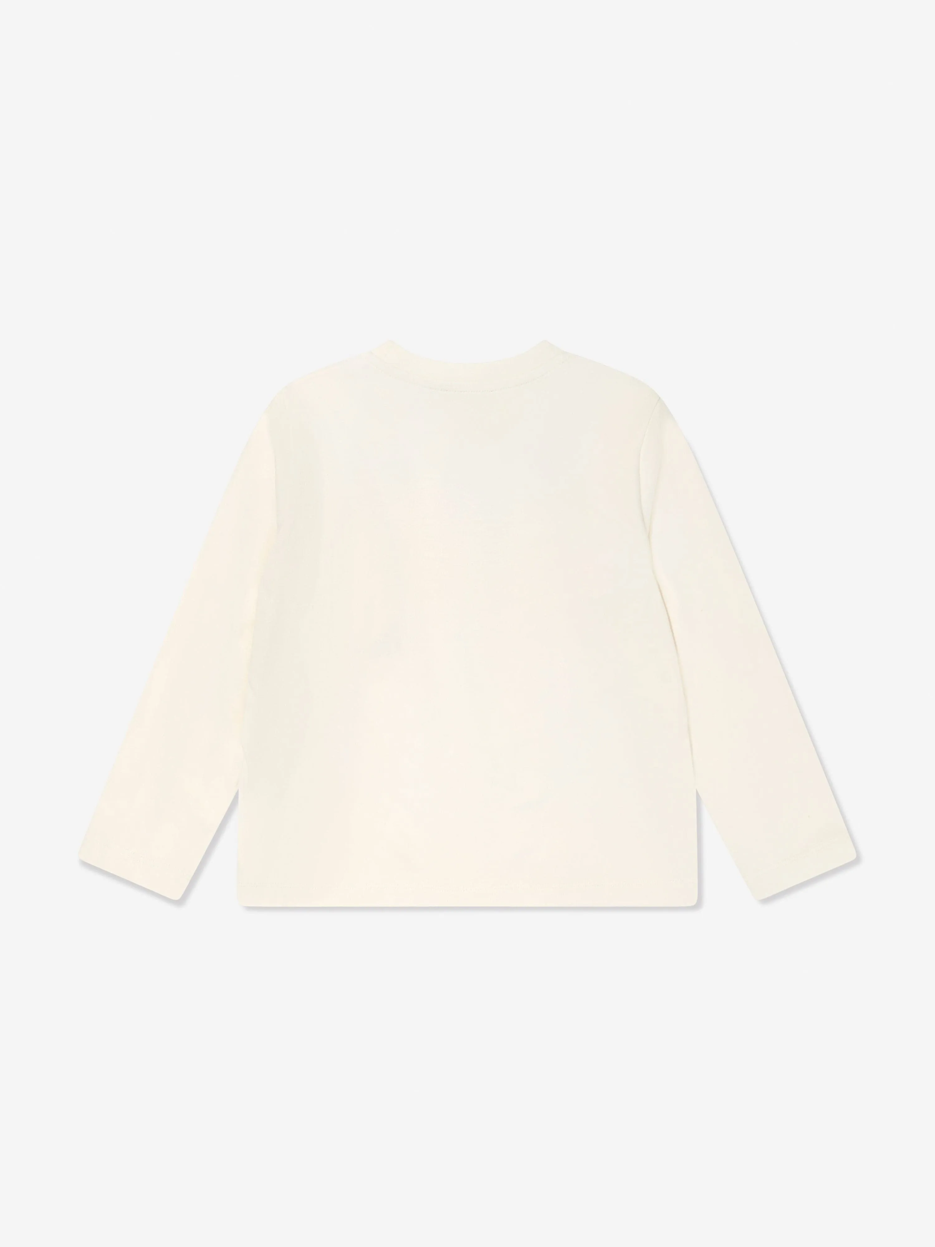 Etro Mädchen Langarm Logo T-Shirt in Elfenbein