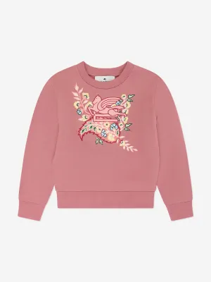 Etro Girls Pegaso Logo Sweatshirt in Rosa