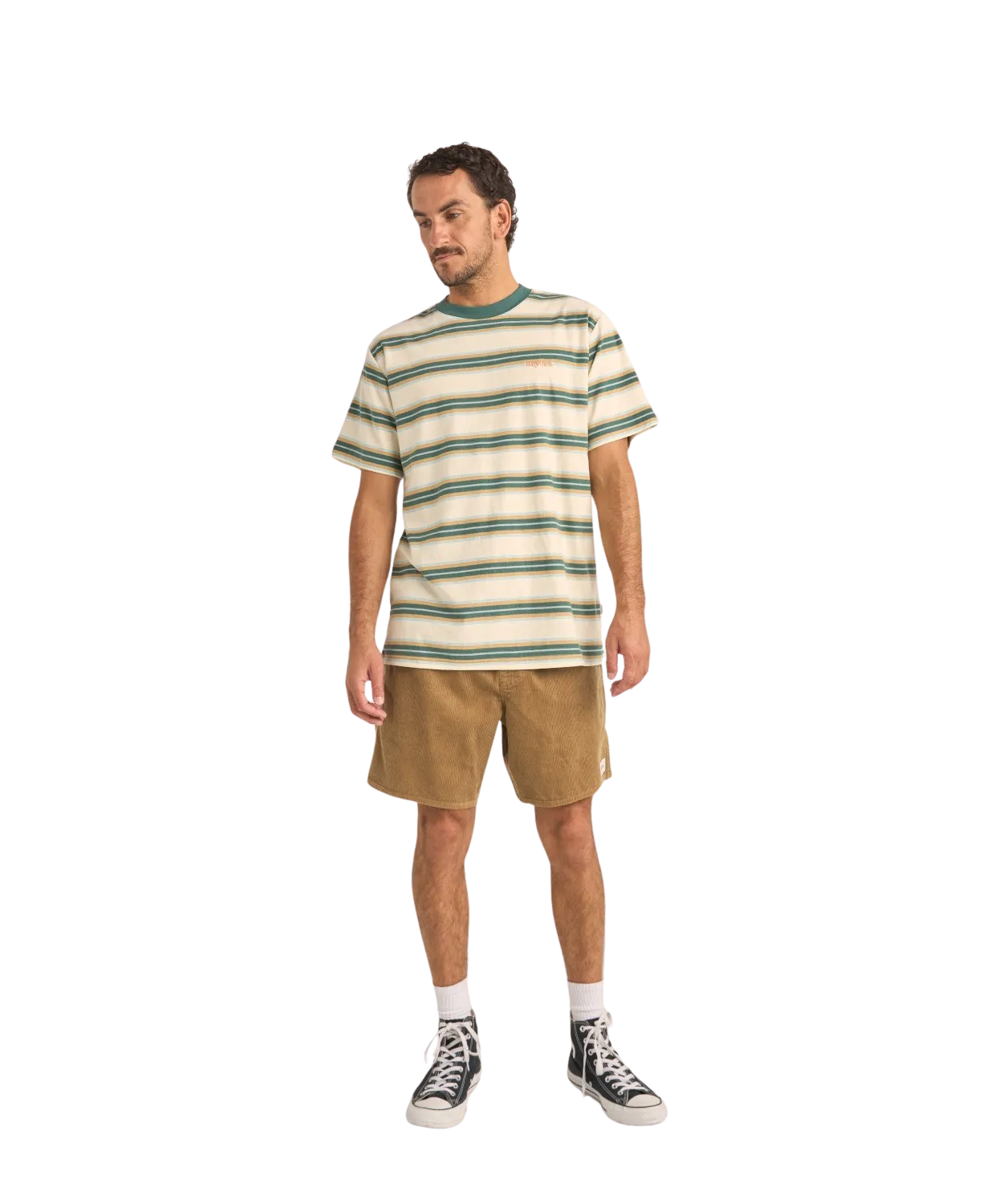 Everyday Strip T-Shirt in Vintage Grün