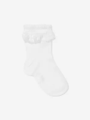 Falke Mädchen Romantische Spitzensocken in Weiß