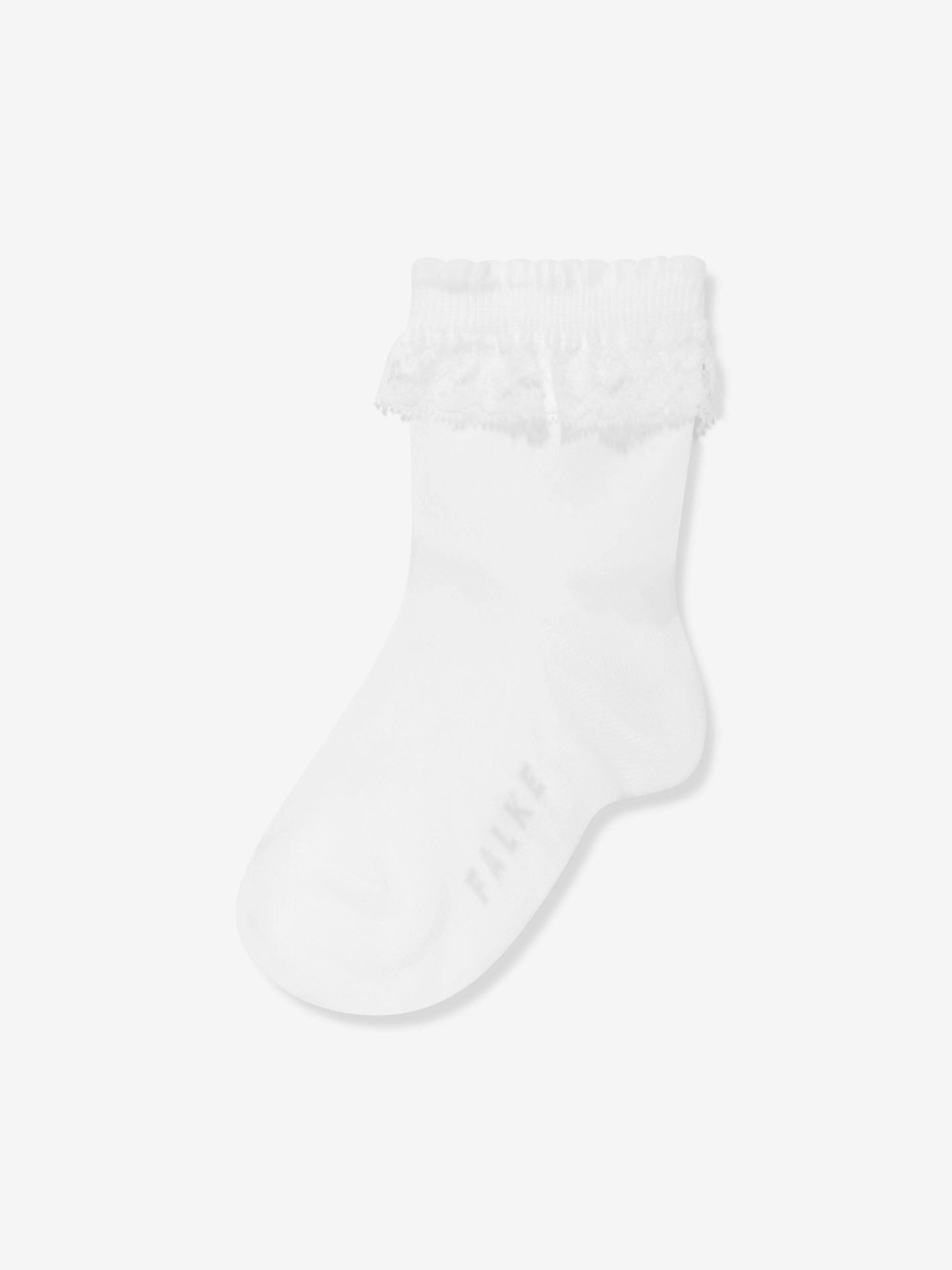 Falke Mädchen Romantische Spitzensocken in Weiß