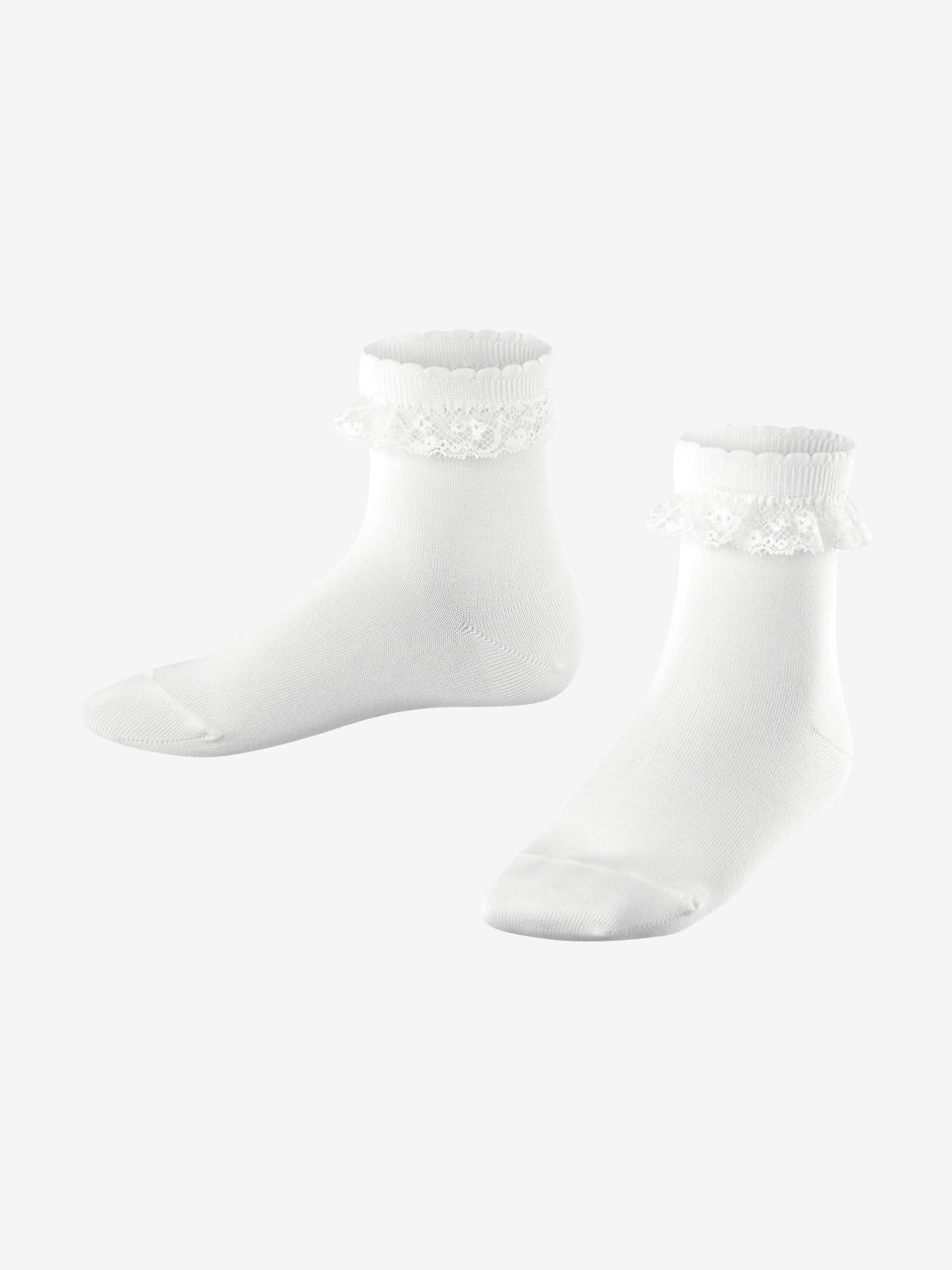 Falke Mädchen Romantische Spitzensocken in Weiß