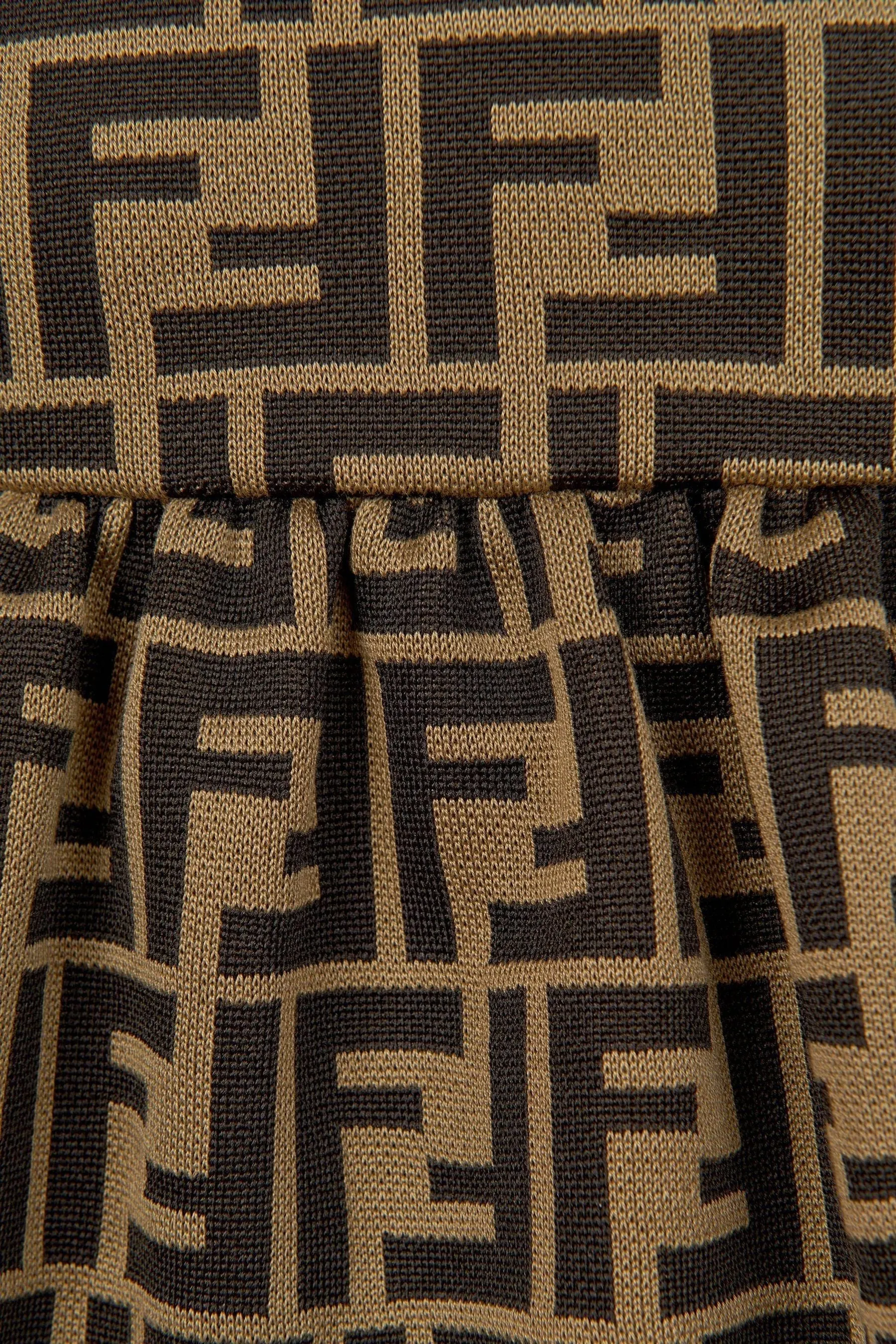 Fendi Baby Girls FF Logo Kleid in Braun