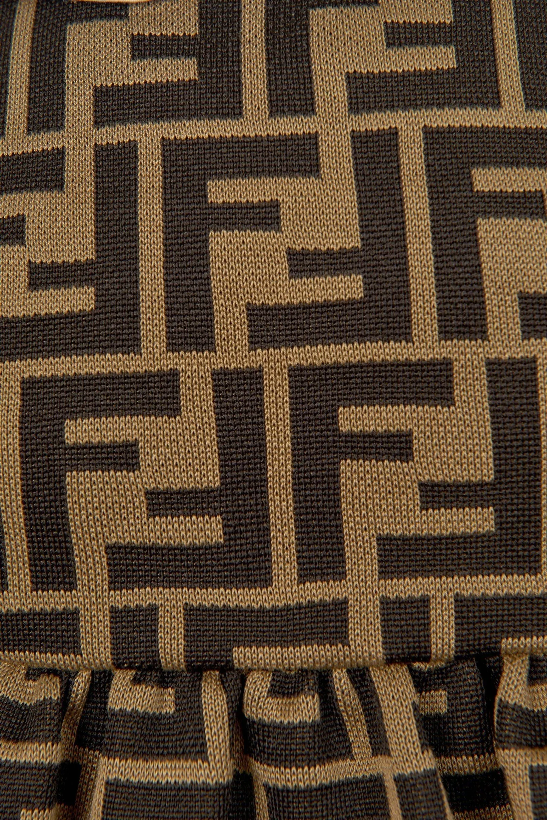 Fendi Baby Girls FF Logo Kleid in Braun