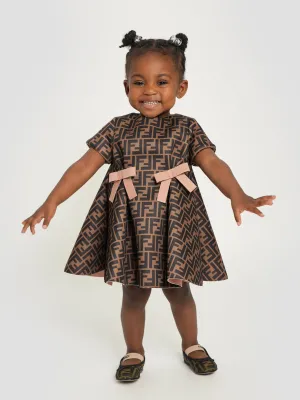 Fendi Baby Girls FF Logo Kleid in Braun