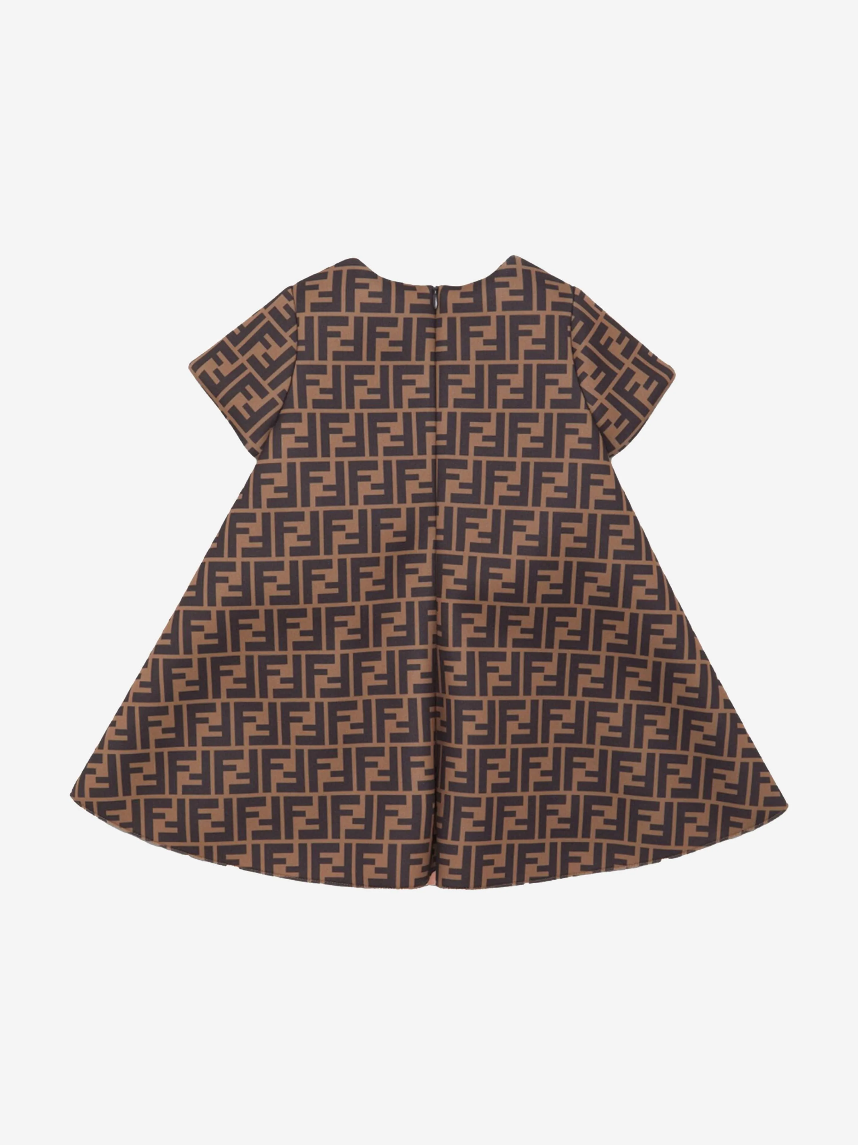 Fendi Baby Girls FF Logo Kleid in Braun