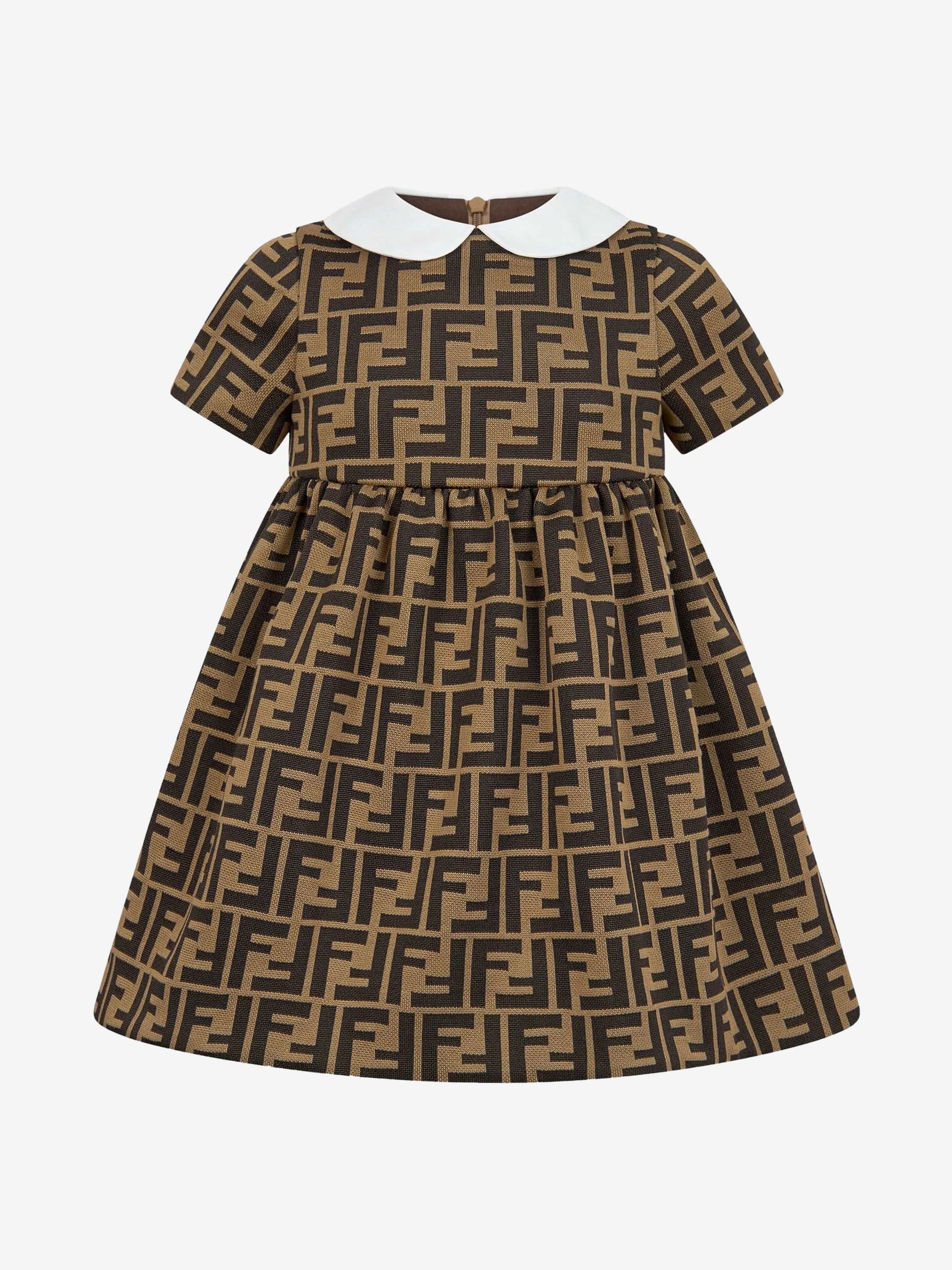 Fendi Baby Girls FF Logo Kleid in Braun