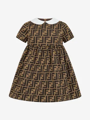 Fendi Baby Girls FF Logo Kleid in Braun