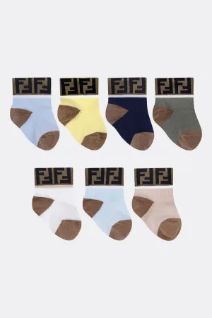 Fendi Baby Multipack FF-Logo-Socken in Mehrfarben