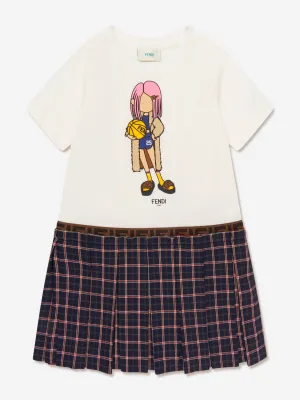 Fendi Girls 2 In 1 Karo-Rockkleid