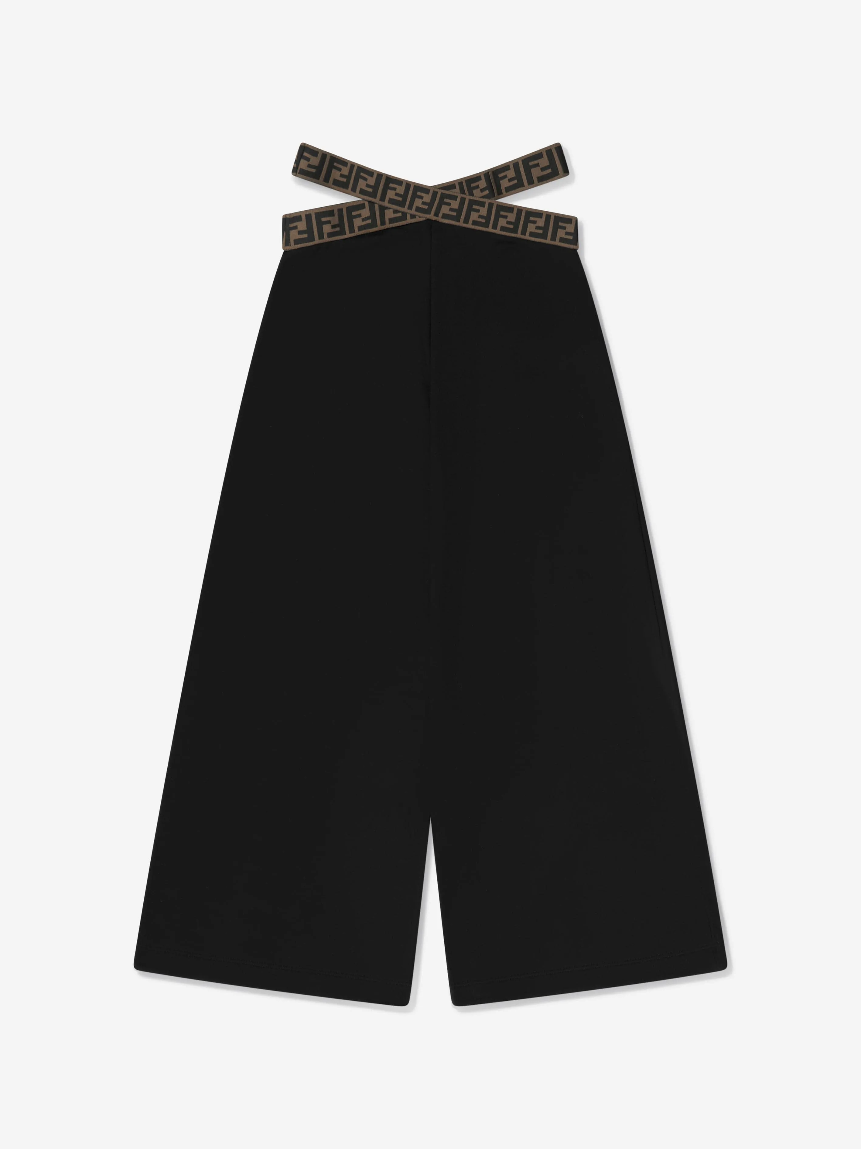 Fendi Girls Band Weite Bein Hose in Schwarz
