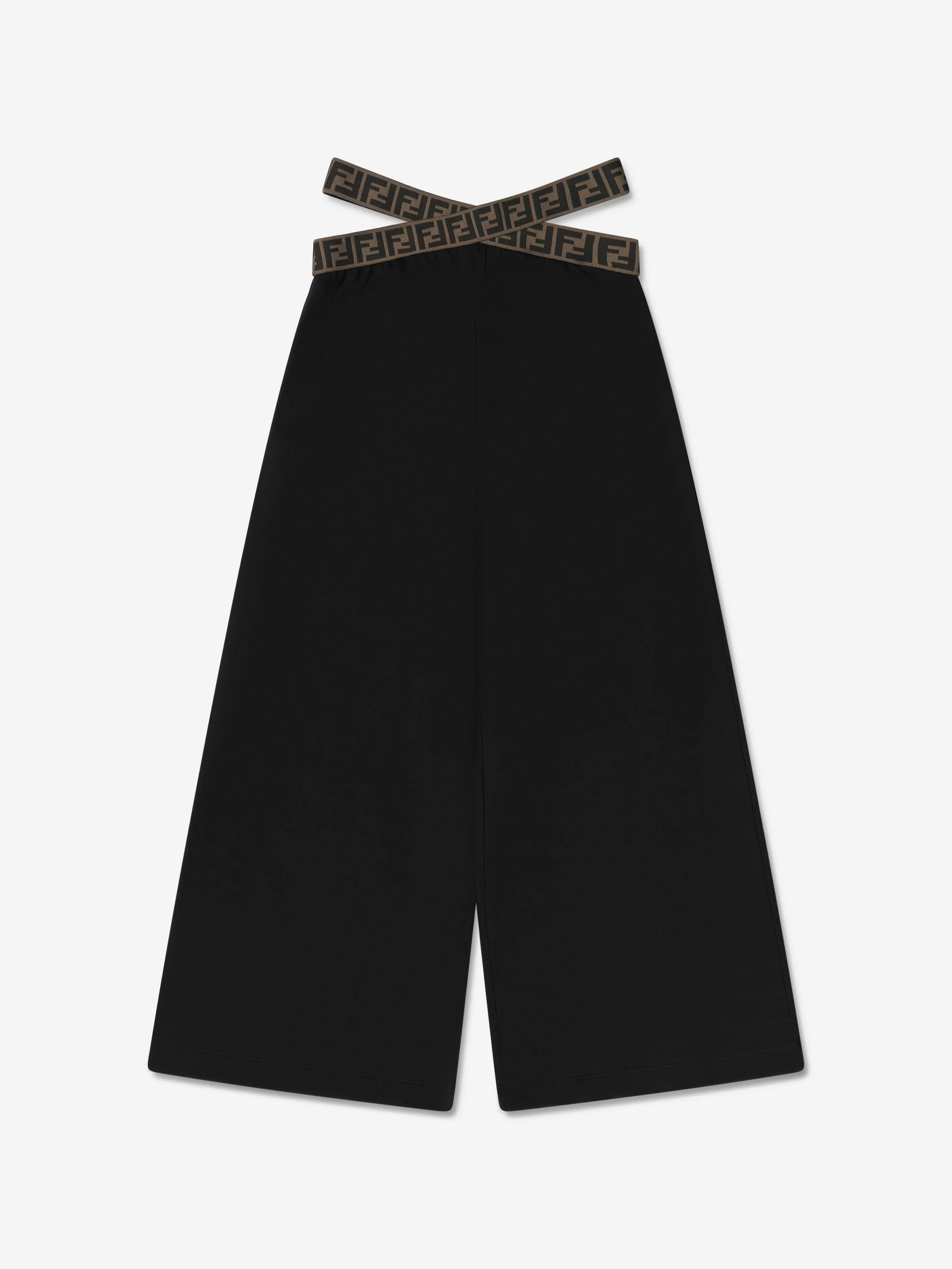 Fendi Girls Band Weite Bein Hose in Schwarz
