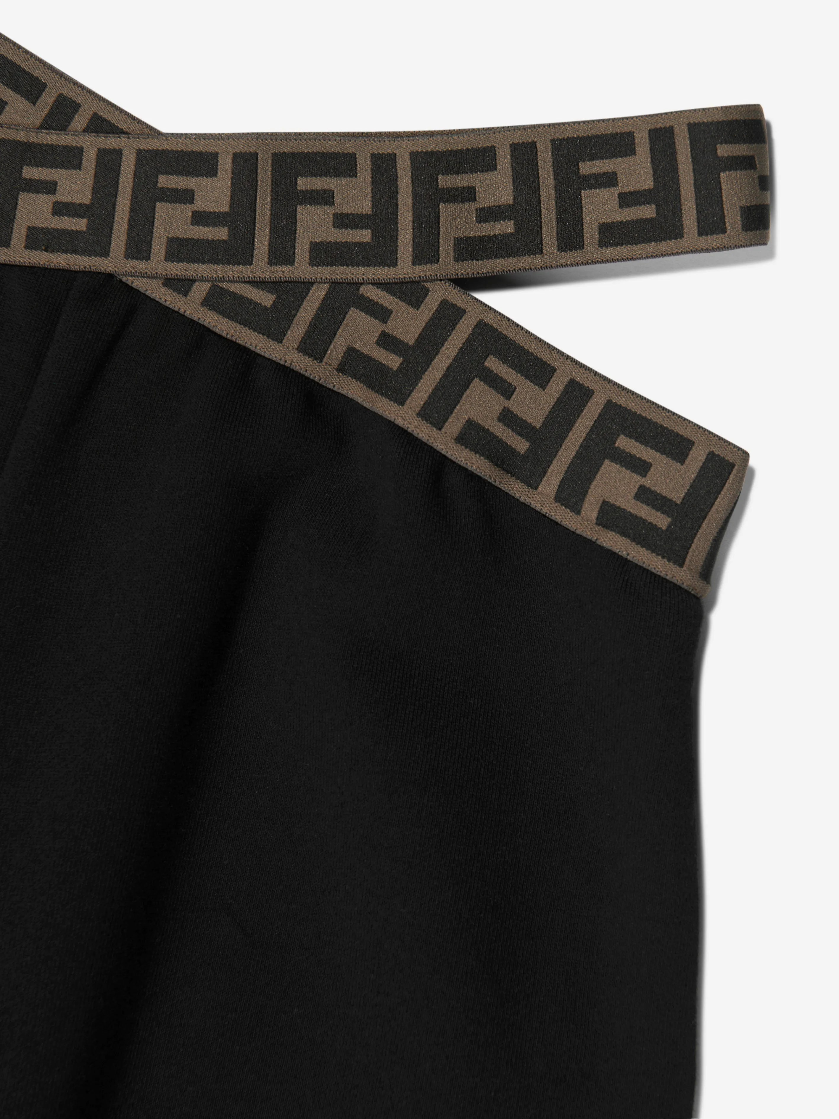 Fendi Girls Band Weite Bein Hose in Schwarz