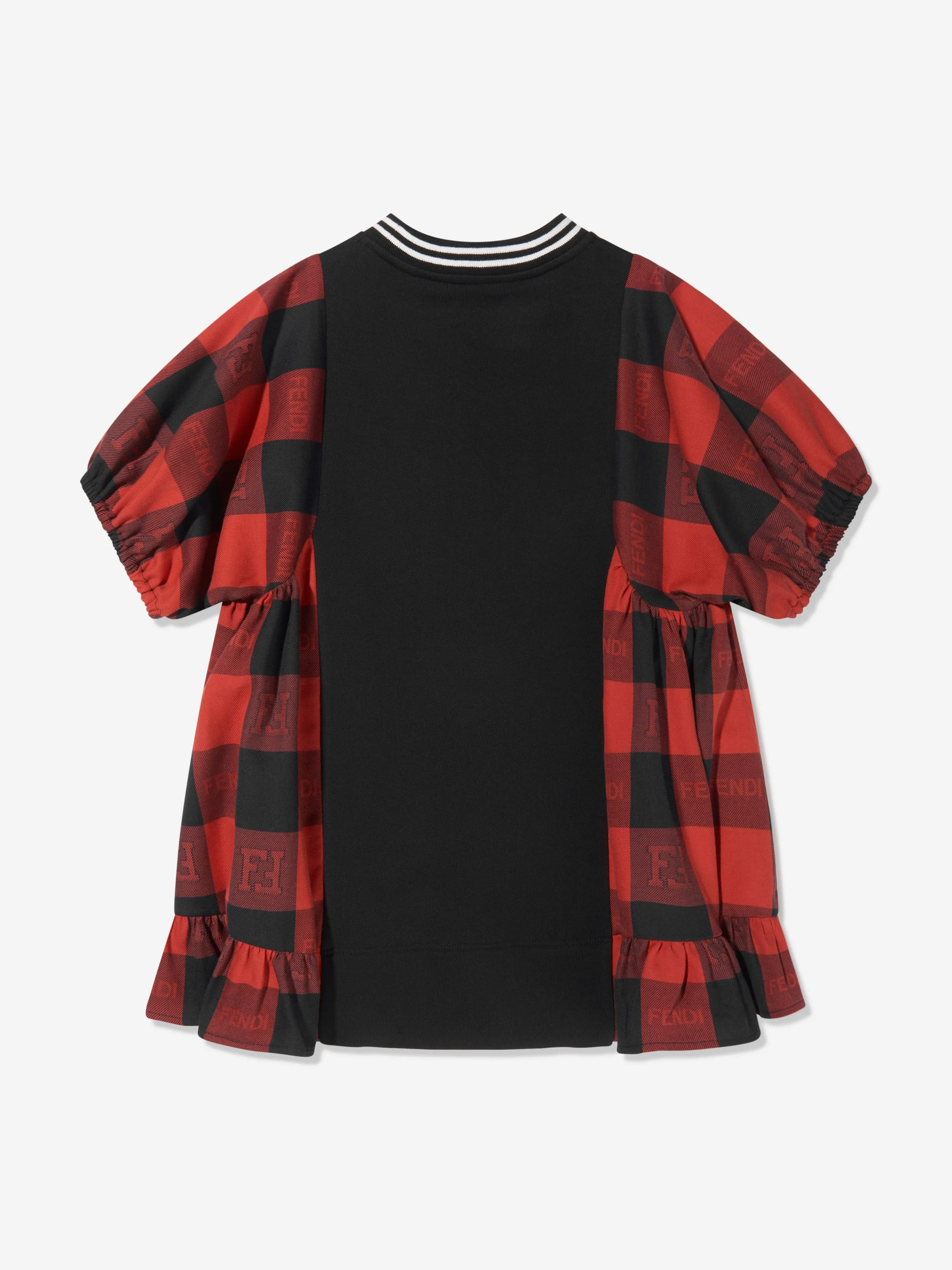 Fendi Girls Karo A-Line Kleid