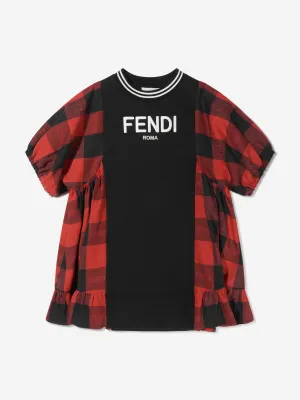 Fendi Girls Karo A-Line Kleid