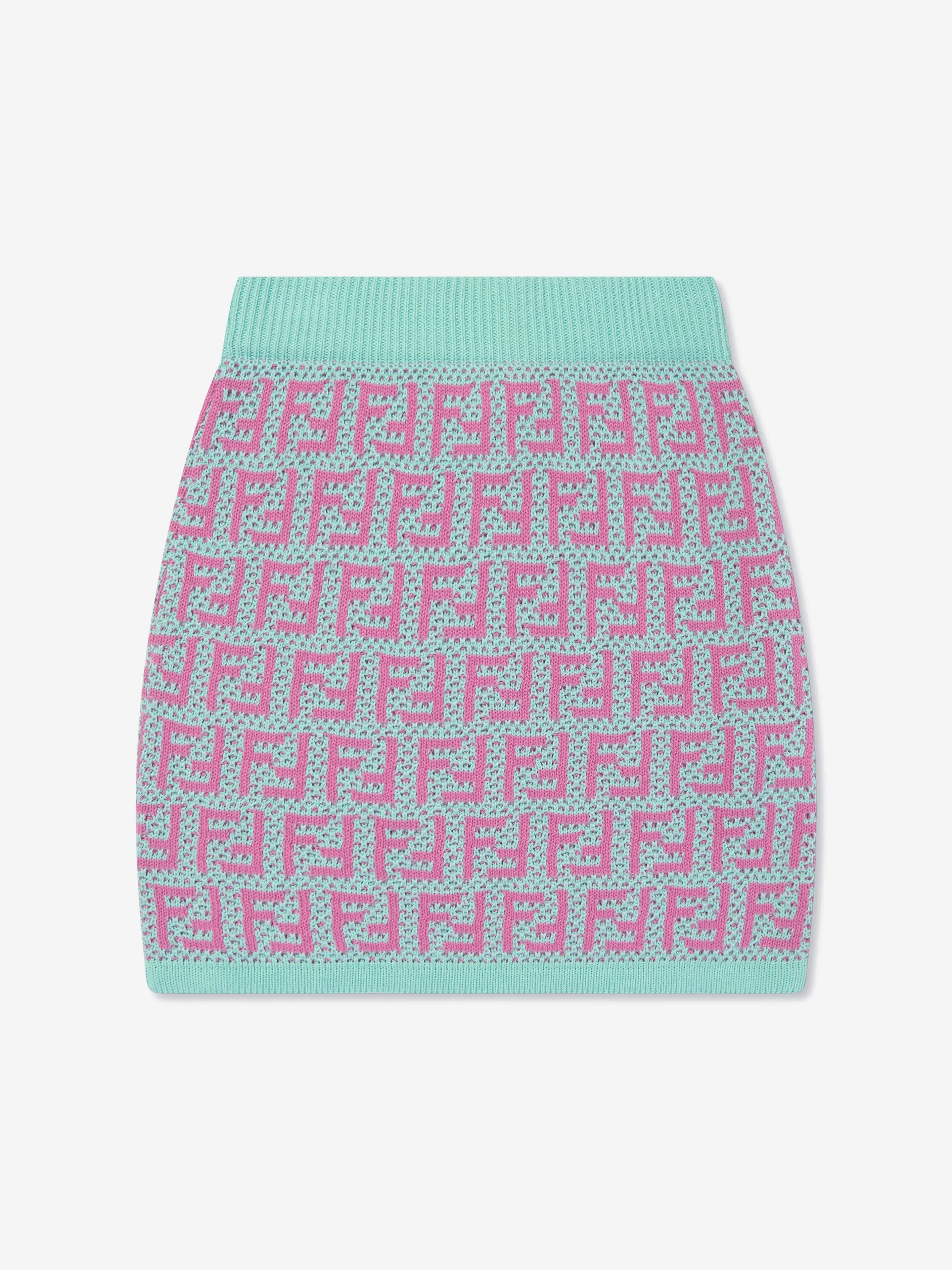 Fendi Girls FF Häkel- und Strickrock in Mehrfarben