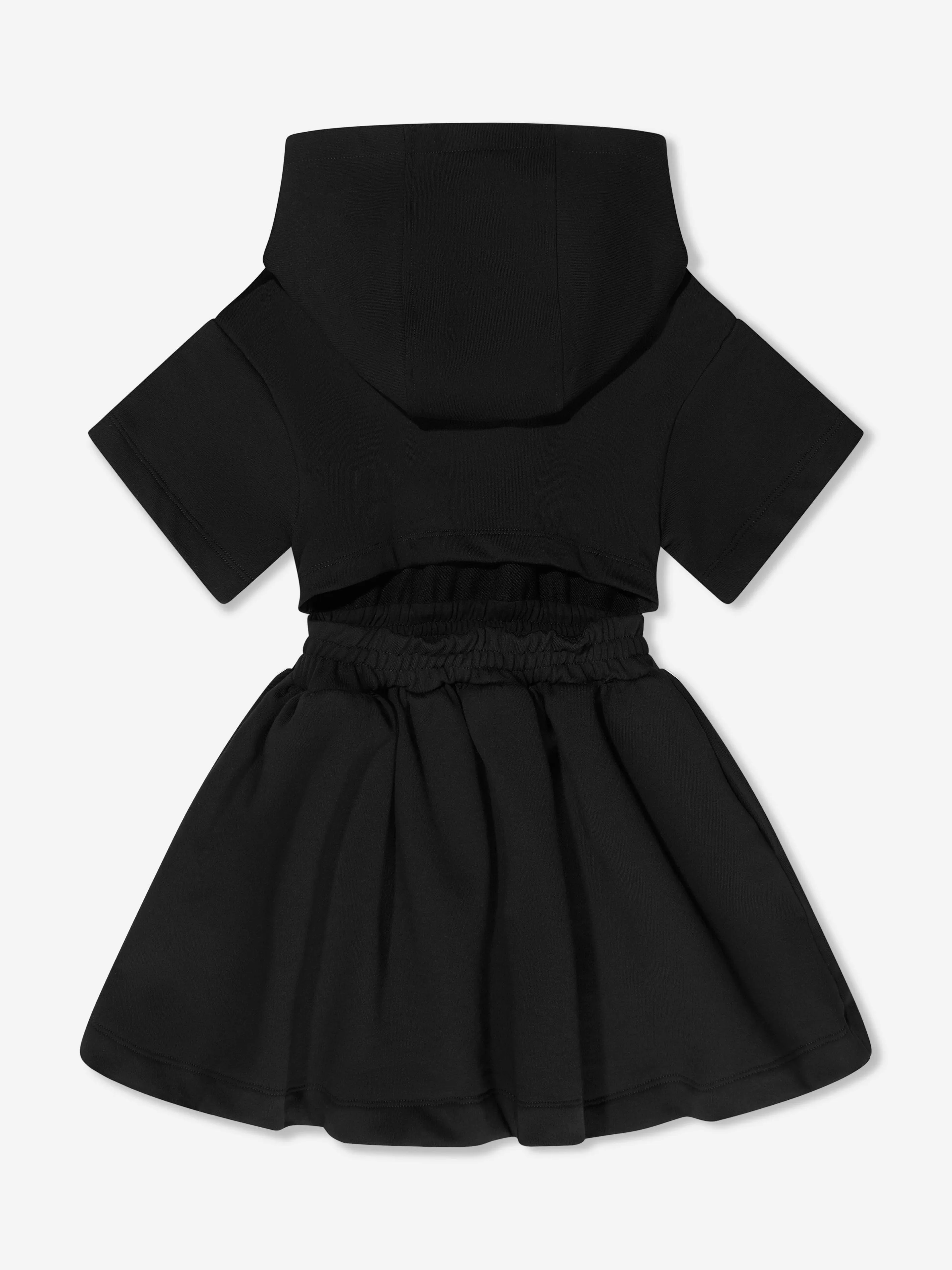 Fendi Girls Kapuzenpullover-Kleid in Schwarz