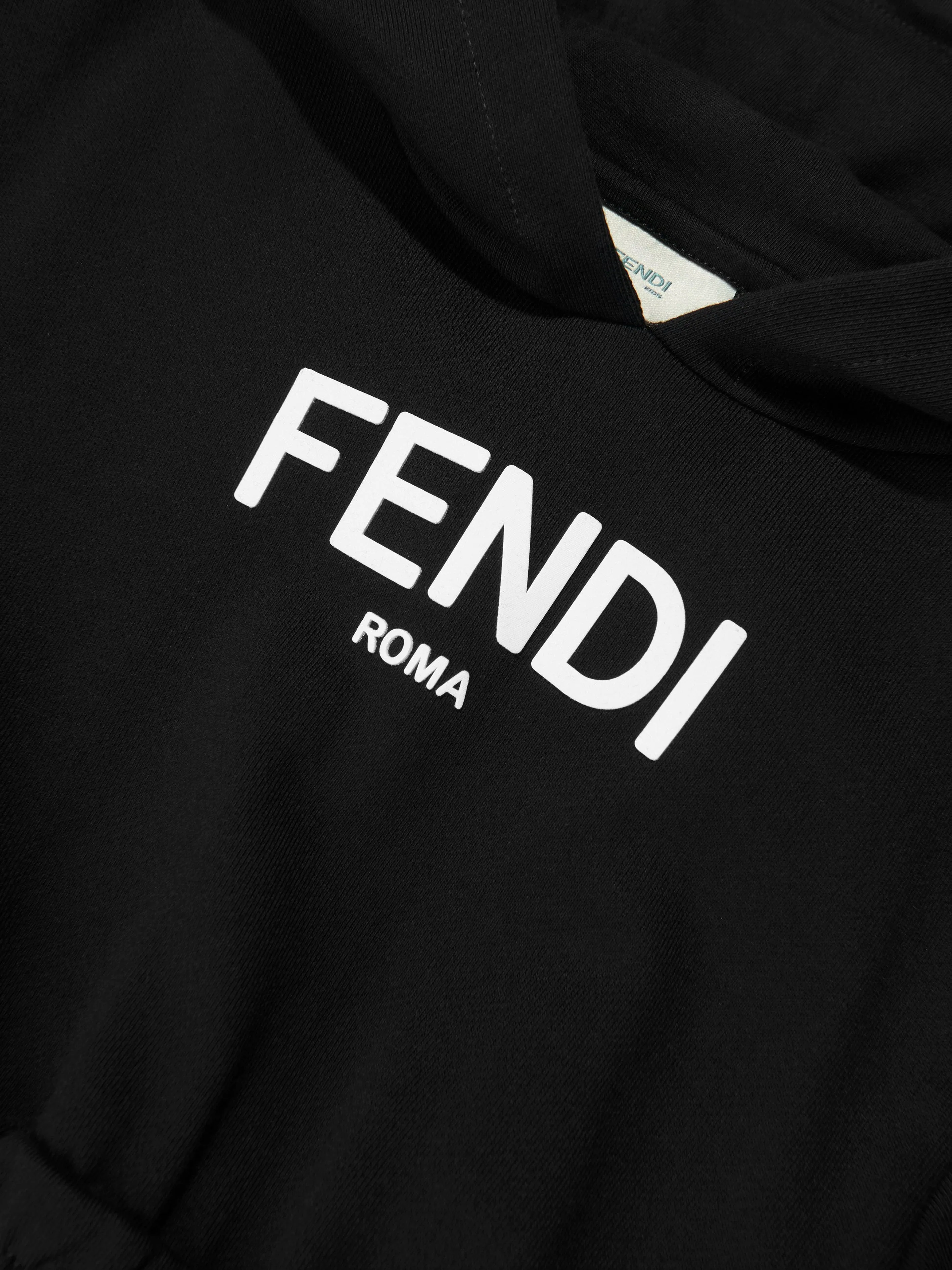 Fendi Girls Kapuzenpullover-Kleid in Schwarz
