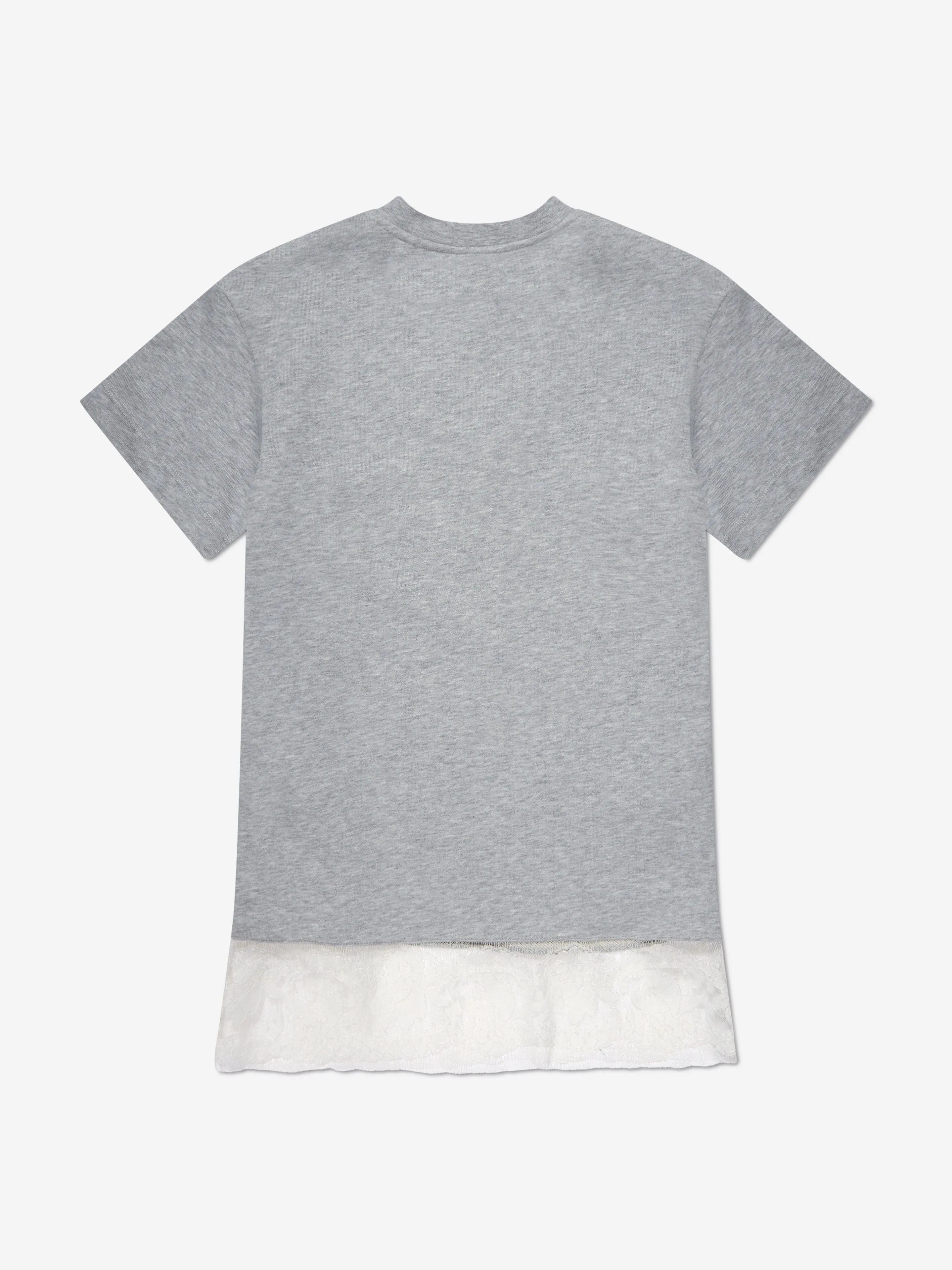 Fendi Girls Jersey Logo Kleid in Grau
