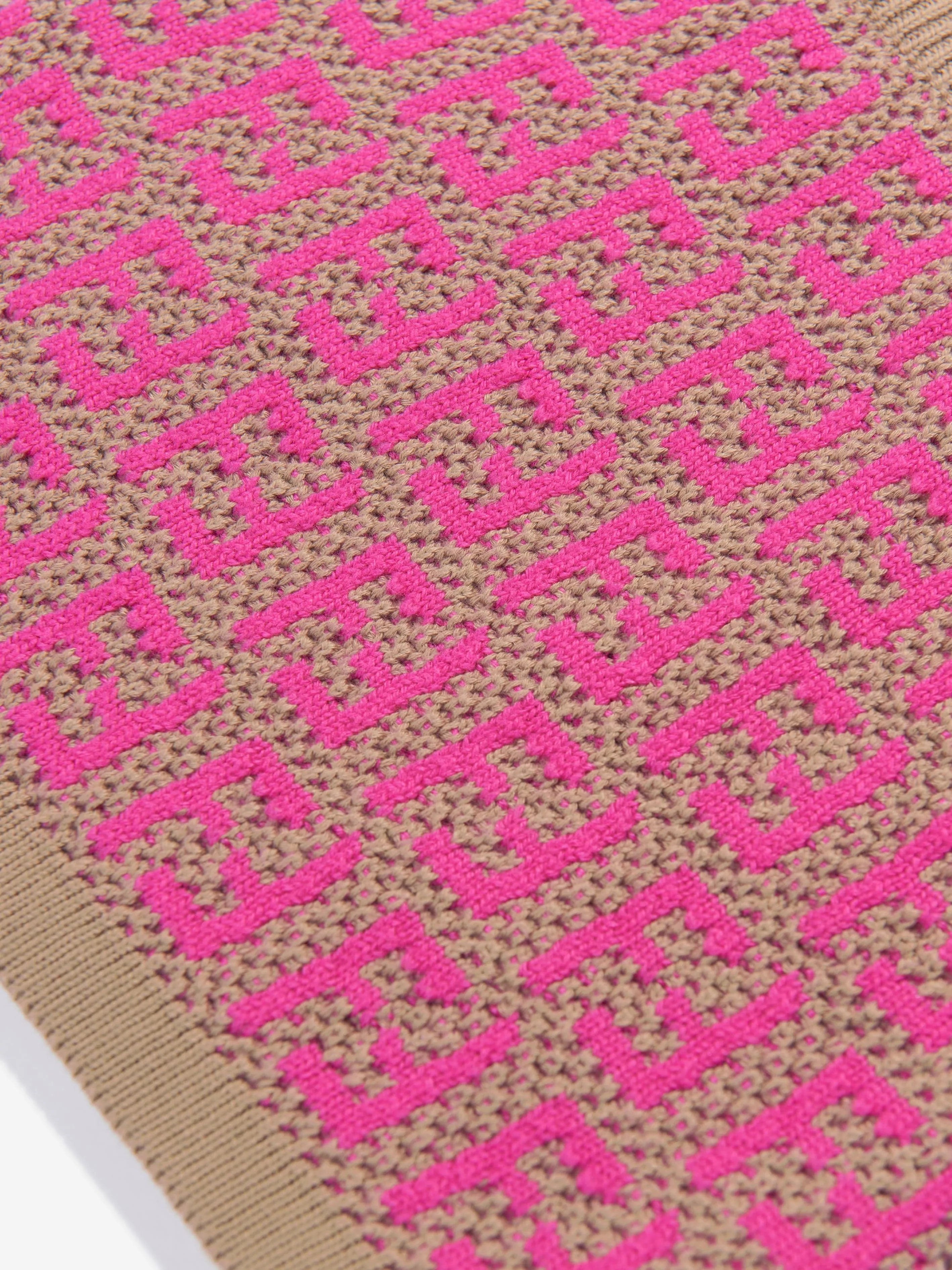 Fendi Girls Gestrickter FF-Logo Rock in Rosa