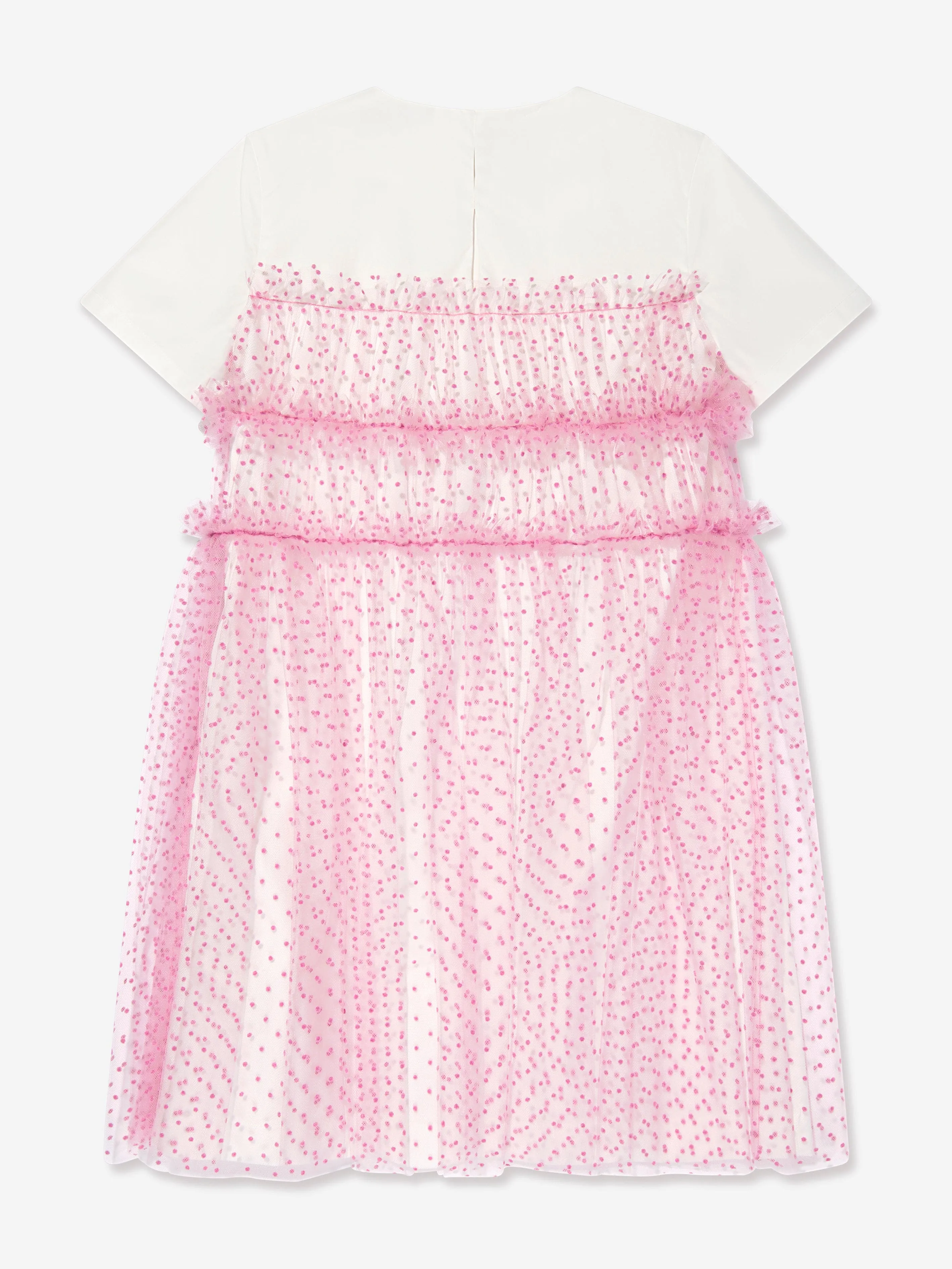 Fendi Girls Logo Tüllkleid in Rosa