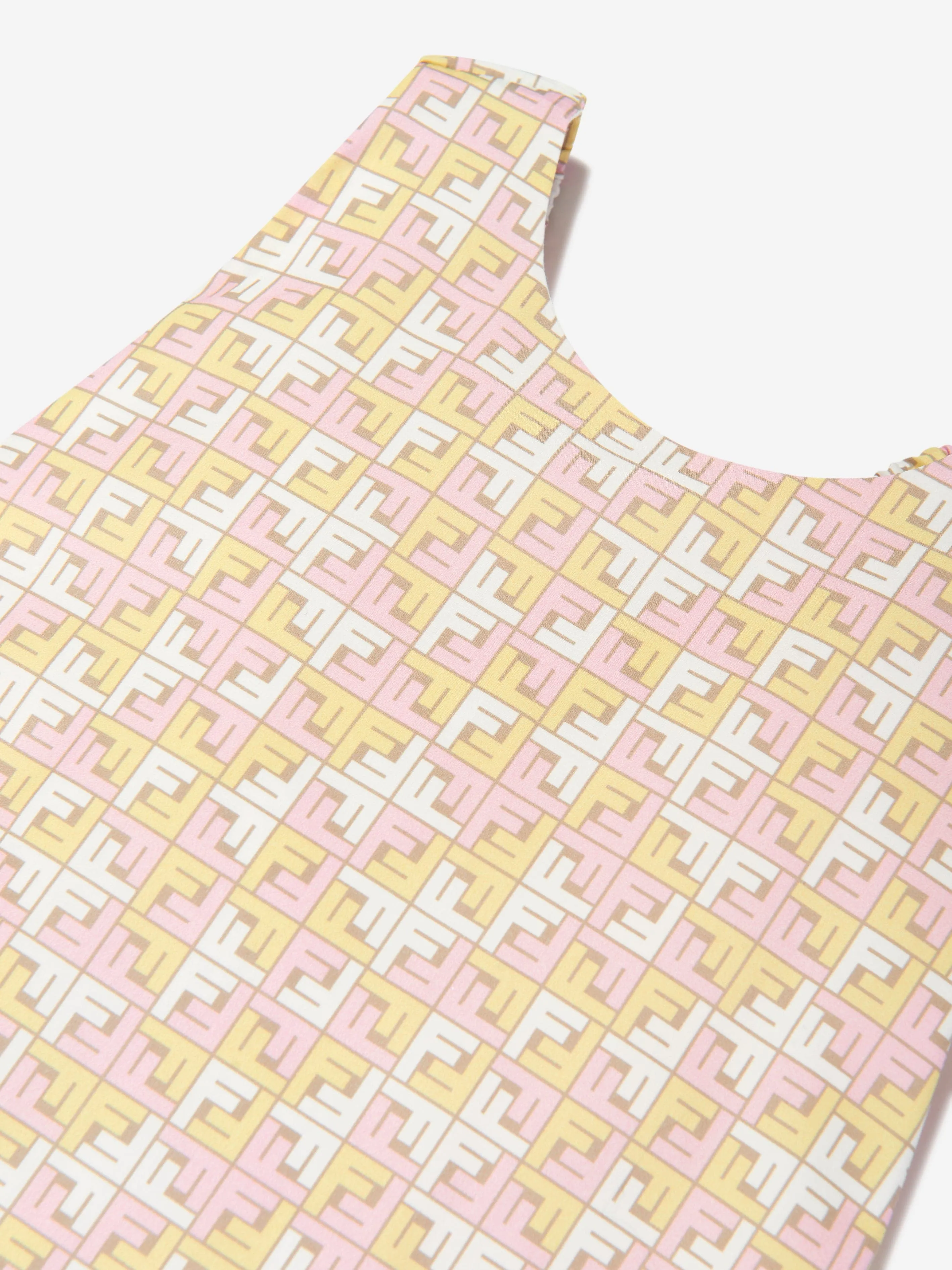 Fendi Girls Mikro-Logo ärmelloses Kleid in Mehrfarben