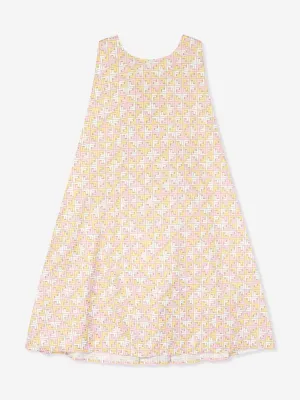 Fendi Girls Mikro-Logo ärmelloses Kleid in Mehrfarben