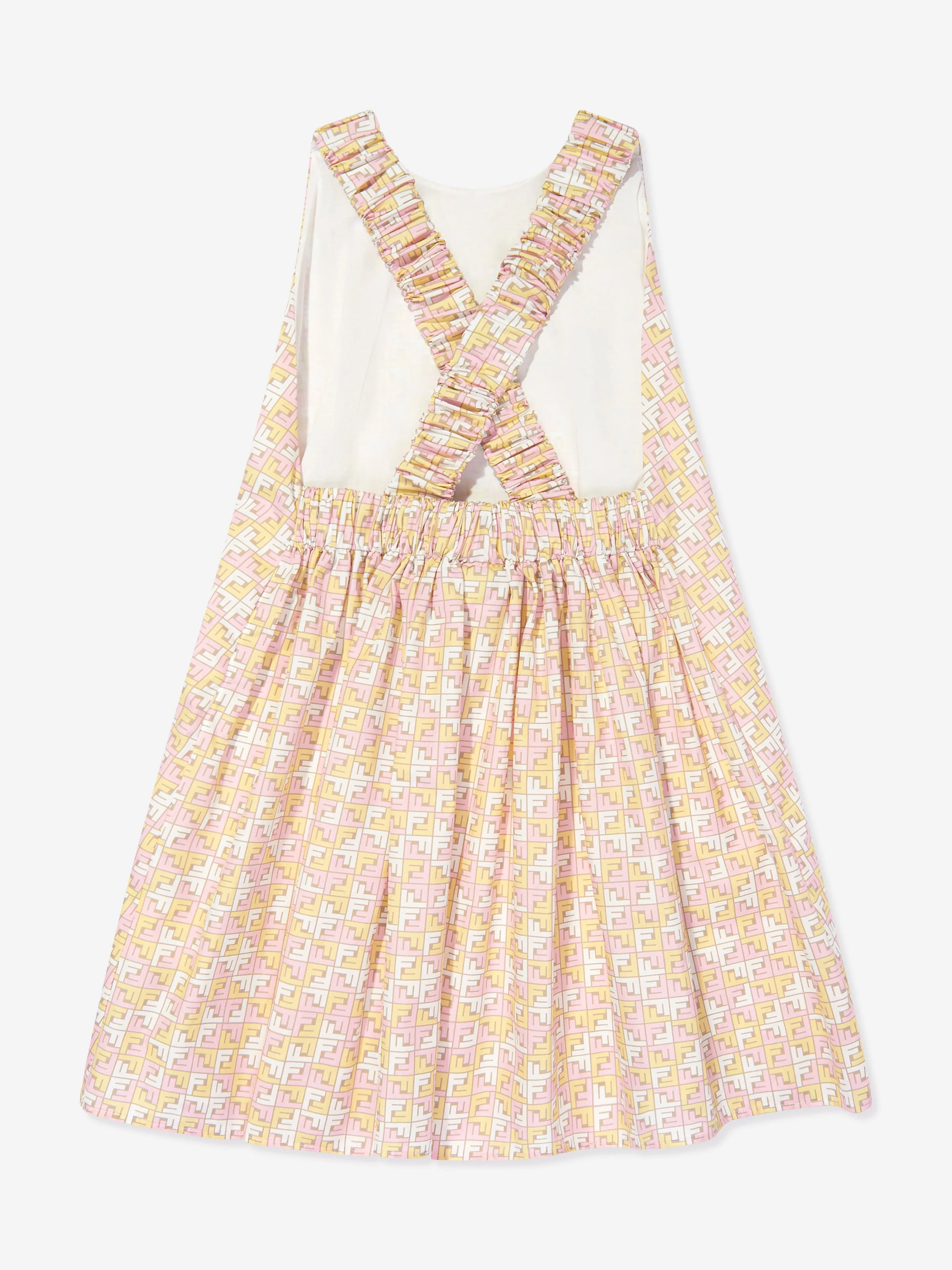 Fendi Girls Mikro-Logo ärmelloses Kleid in Mehrfarben