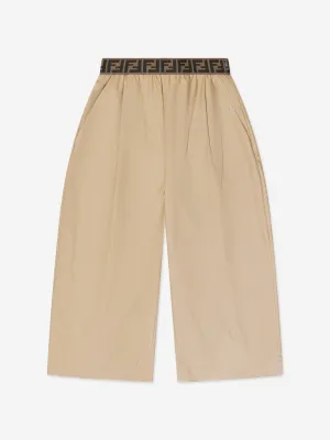 Fendi Girls Weite Bein Hose in Beige