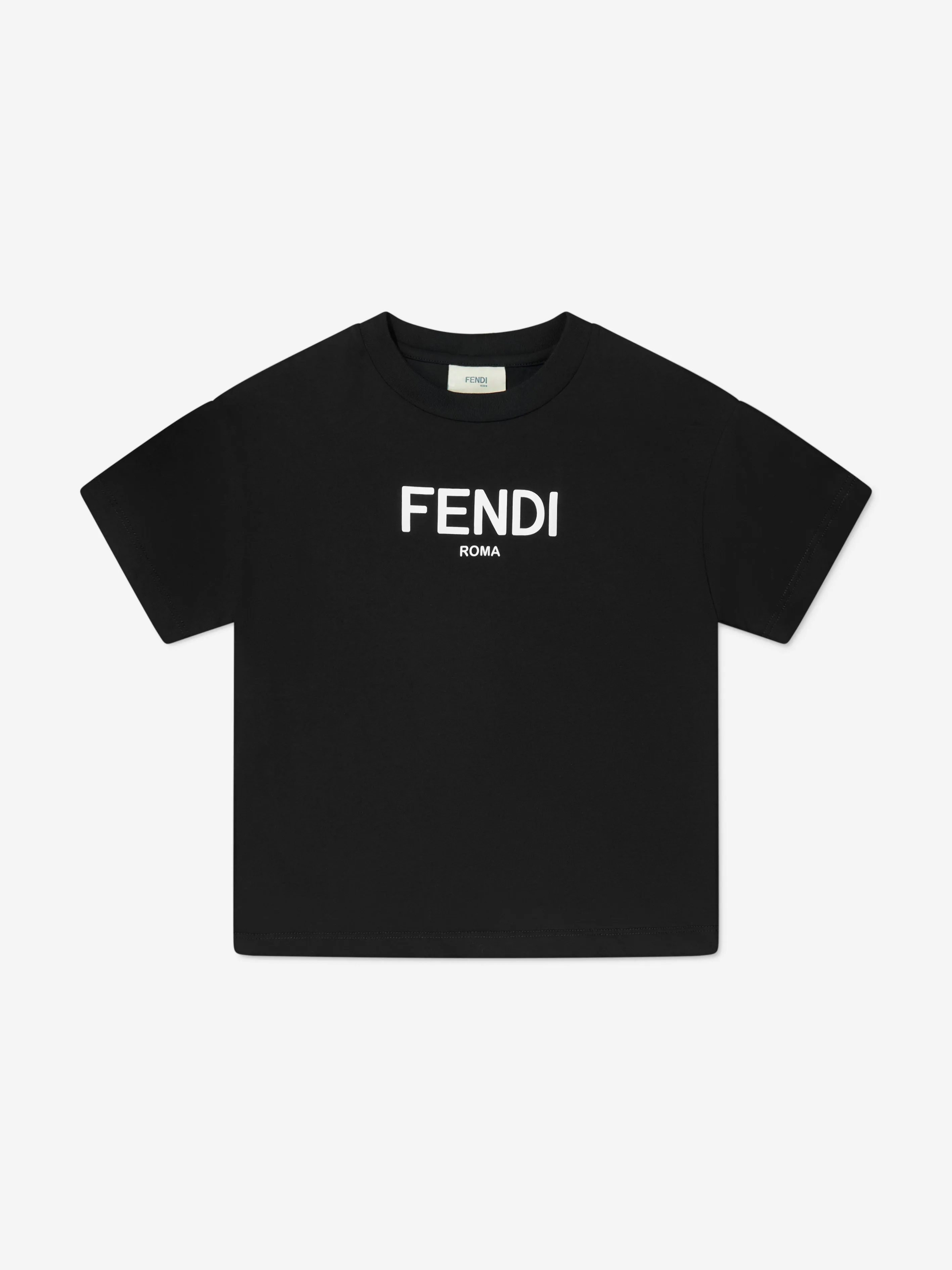 Fendi Kids Logo T-Shirt in Schwarz