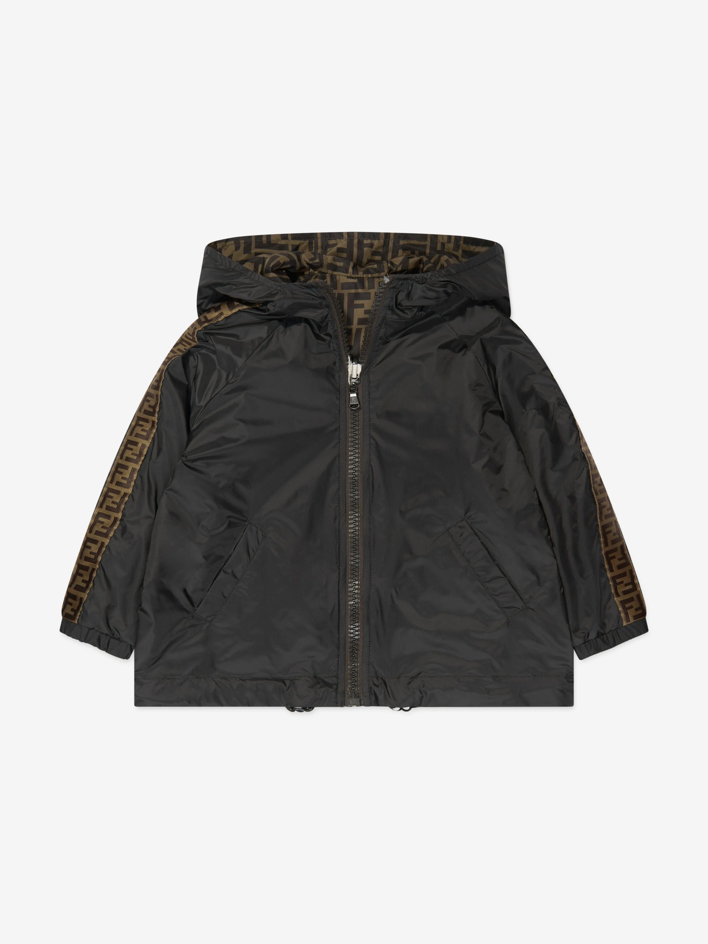 Fendi Kids Reversible FF K-Way Jacke in Schwarz