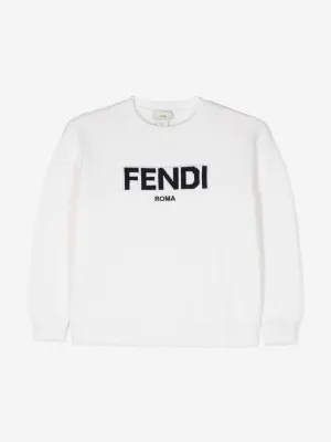 Fendi Kids Wollpullover in Weiß