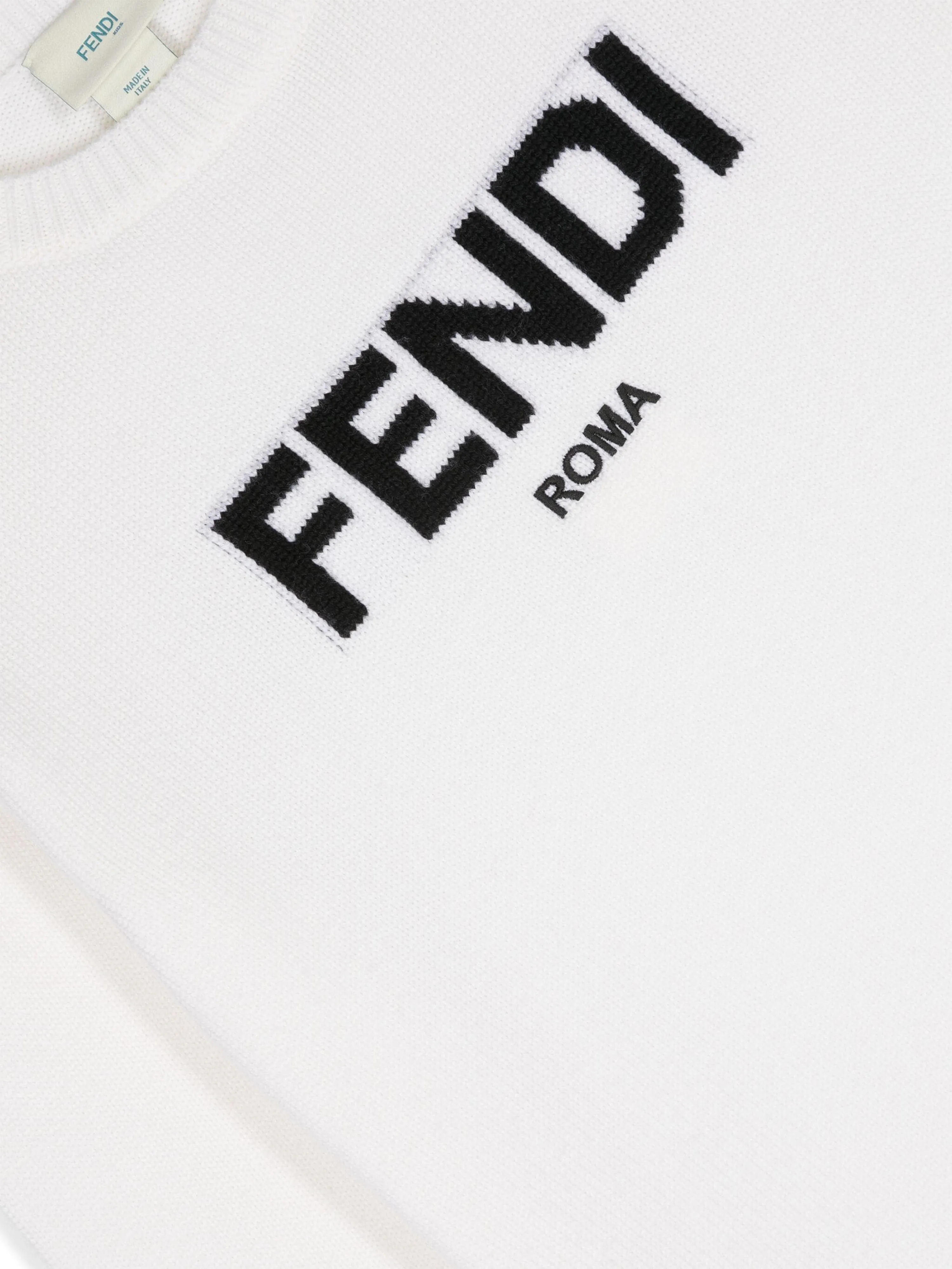 Fendi Kids Wollpullover in Weiß