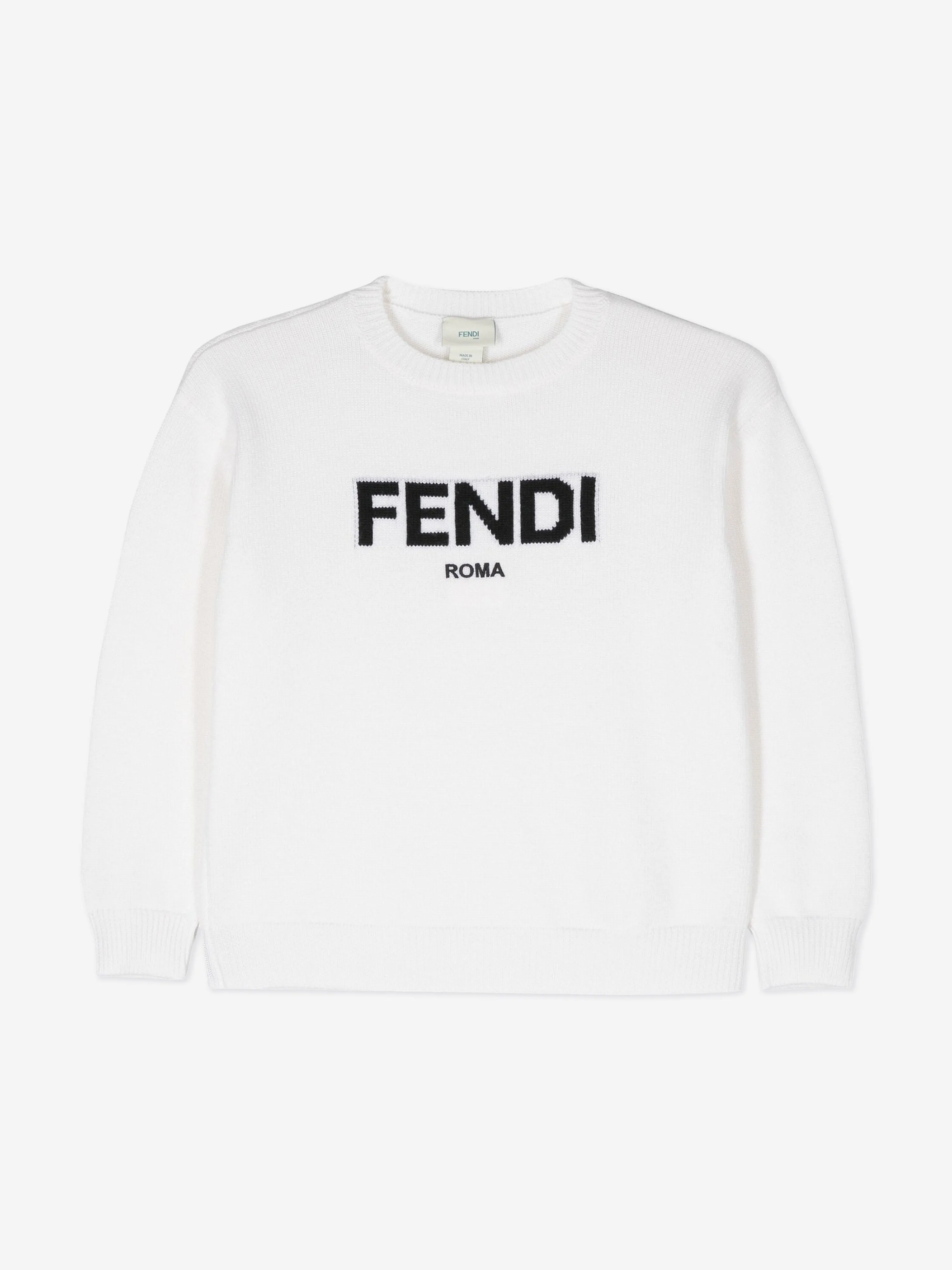 Fendi Kids Wollpullover in Weiß