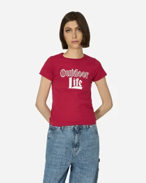 Pinkes T-Shirt mit angenähten Strasssteinen