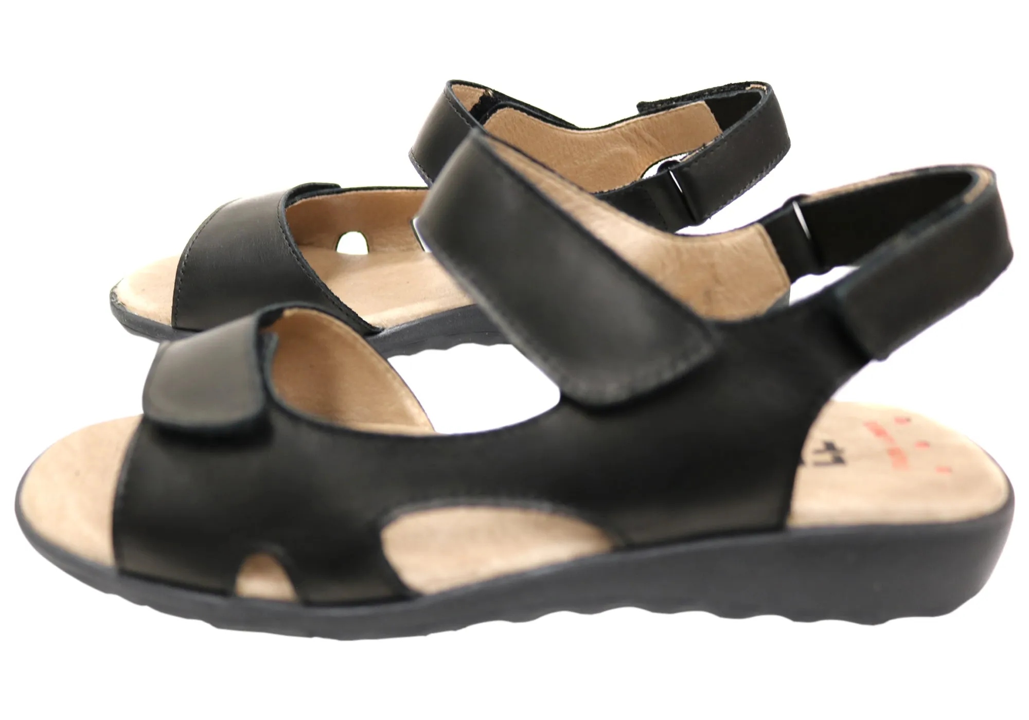 Flex & Go Carmella Damen Bequeme Ledersandalen Hergestellt in Portugal Flex & Go Schuhe