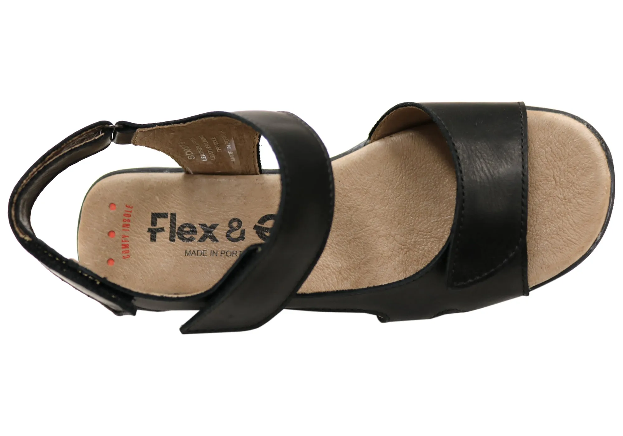 Flex & Go Carmella Damen Bequeme Ledersandalen Hergestellt in Portugal Flex & Go Schuhe