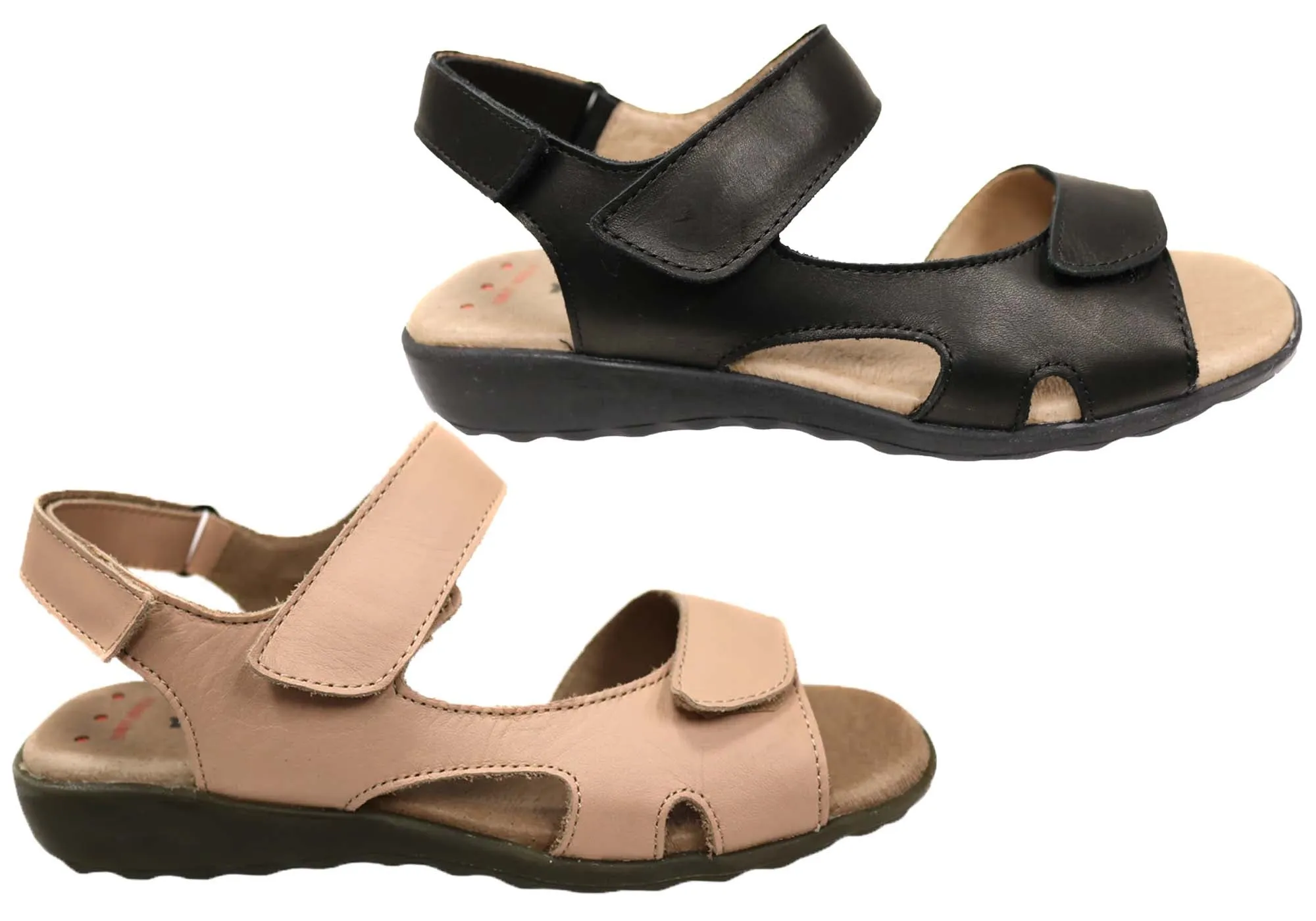 Flex & Go Carmella Damen Bequeme Ledersandalen Hergestellt in Portugal Flex & Go Schuhe