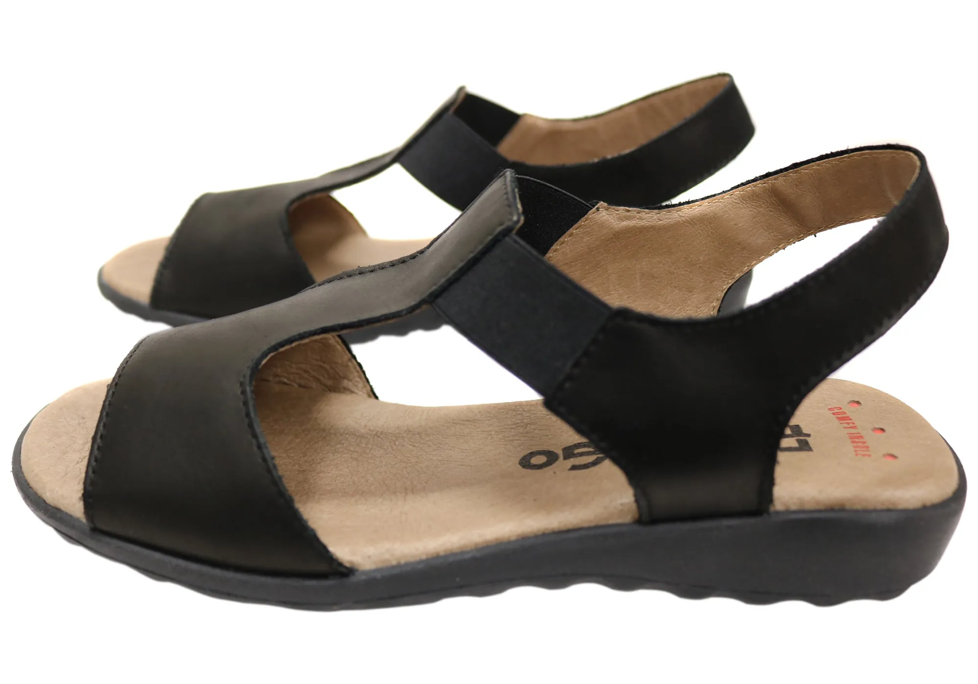 Flex & Go Honor Damen Bequeme Ledersandalen Hergestellt in Portugal Flex & Go Schuhe