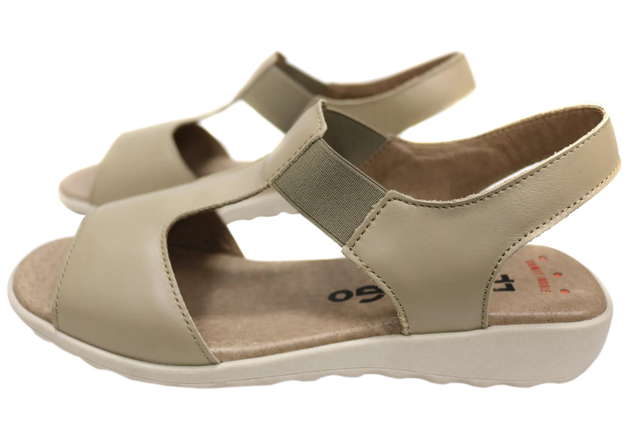 Flex & Go Honor Damen Bequeme Ledersandalen Hergestellt in Portugal Flex & Go Schuhe