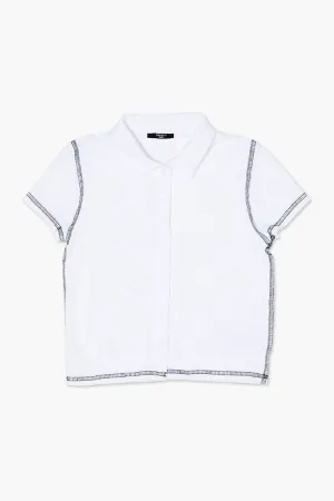 Forever 21 Mädchen Knopfleiste Hemd (Kinder) Weiß Forever 21