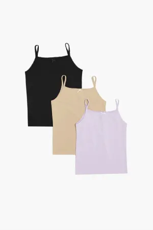 Forever 21 Mädchen Baumwoll-Mischgewebe Cami-Set Khaki/Mehrfarbig Forever 21