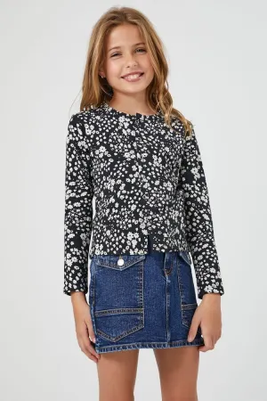 Forever 21 Girls Ditsy Blumenprint Top (Kinder) Schwarz/Mehrfarbig Forever 21