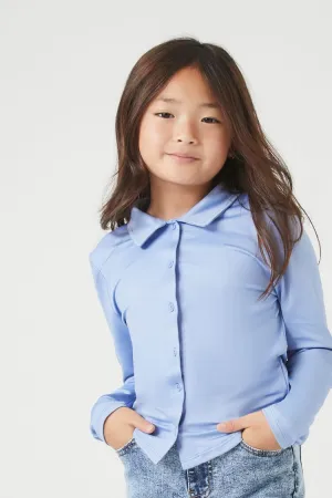Forever 21 Mädchen Langarm-Shirt (Kinder) Blau Forever 21