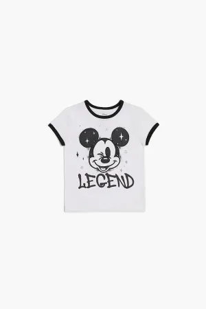 Forever 21 Mädchen Mickey Mouse Grafik T-Shirt (Kinder) Weiß/Mehrfarbig Forever 21