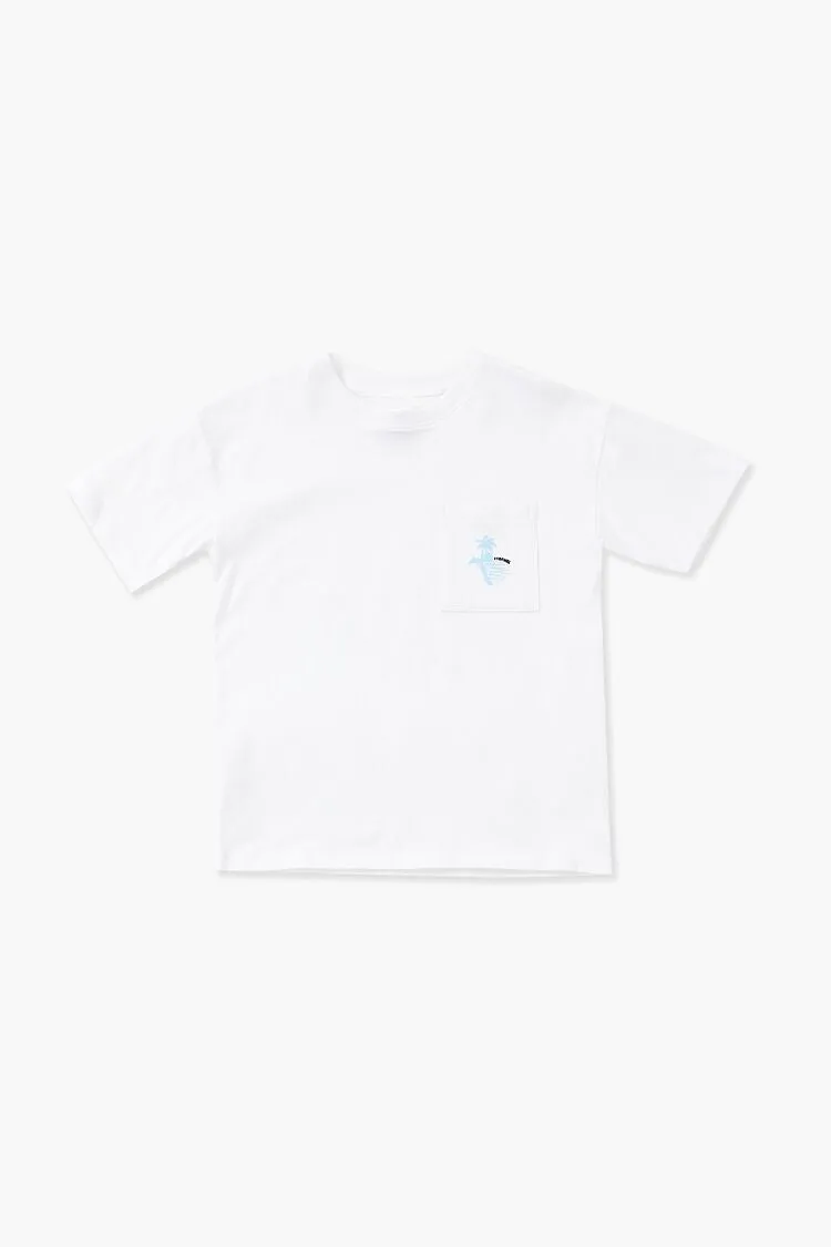 Forever 21 Kids Strand Grafik T-Shirt (Mädchen   Jungen) Weiß/Mehrfarbig Forever 21