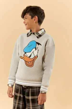 Forever 21 Kids Disney Donald Duck Pullover (Mädchen   Jungen) Grau/Mehrfarbig Forever 21
