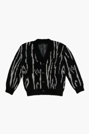 Forever 21 Strick Cardigan mit abstraktem Muster für Kinder (Mädchen   Jungen) Schwarz/Mehrfarbig Forever 21