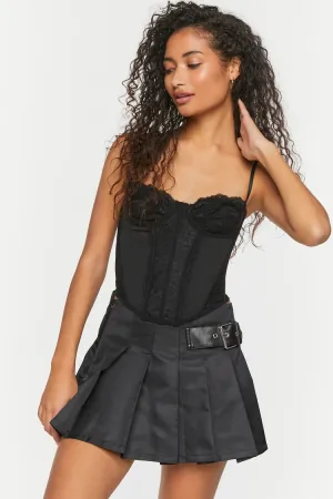 Forever 21 Damen-Gürtel-Plirock in Schwarz