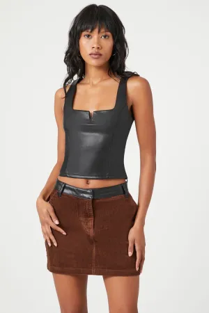 Forever 21 Damen Cordfarbblock Minirock Braun/Schwarz Forever 21